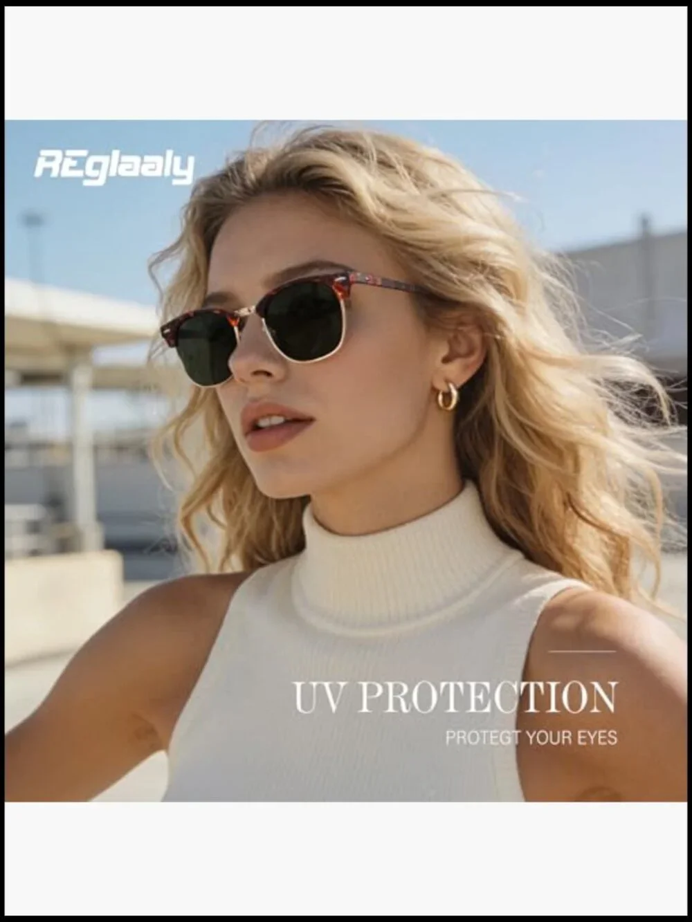 Polarized Sunglasses Semi-Rimless UV Protection Driving